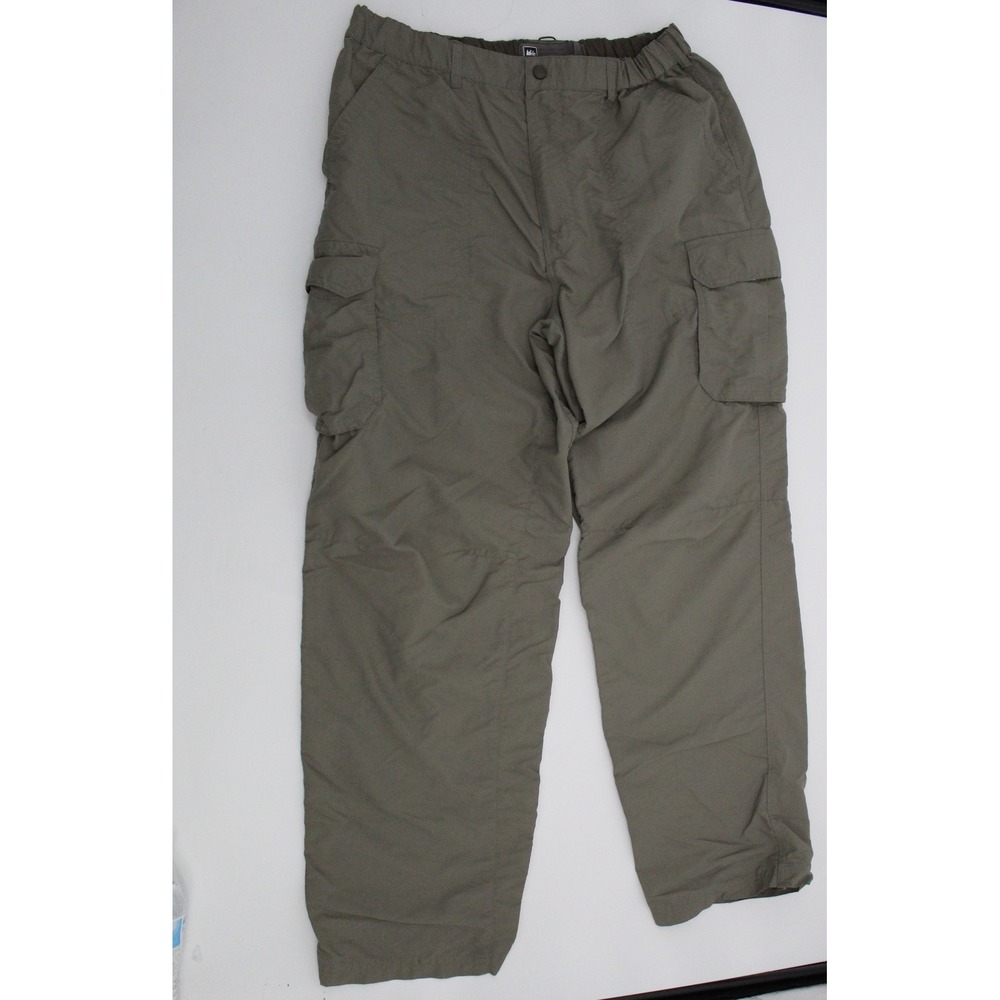 REI Womens Cargo Pants Green Nylon Hiking Outdoor Trousers Size L Camping Nature